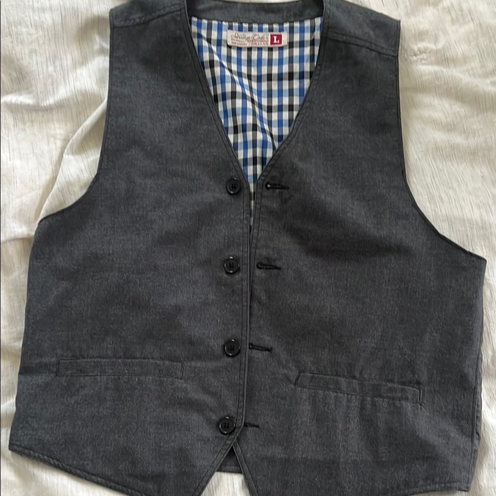 Gray Button-Up Vest